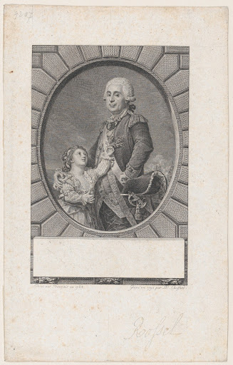 Potrait of Marquis Auguste-Louis Rossel de Cercy (1736-1804) with his daughter