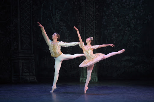 Shiori Kase as the Sugar Plum Fairy and Joseph Caley as the Prince in English National Ballet's Nutcracker
