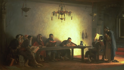 The Reading of the Bible by the Rabbis (A Souvenir of Morocco)