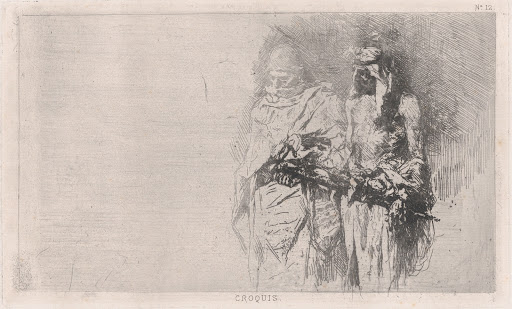 Croquis (sketch) of two Arabic men