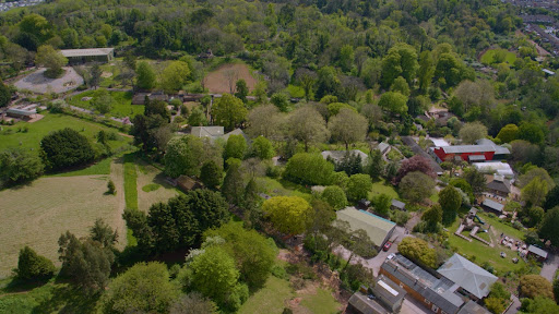 Drone photograph of Paington Zoo from above