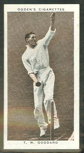 1938 Ogden's (Imperial Tobacco Co) Prominent Cricketers T W Goddard trade card