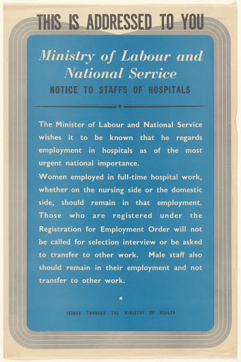 This is Addressed to You Ministry of Labour and National Service Notice to Staffs of Hospitals ...