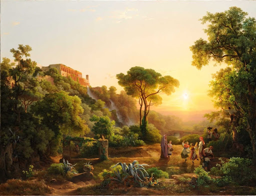 Landscape at Tivoli, with a Scene from the Grape Harvest