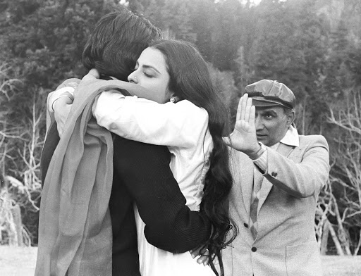 Yash Chopra, the filmmaker with Rekha and Amitabh Bachchan, the actors