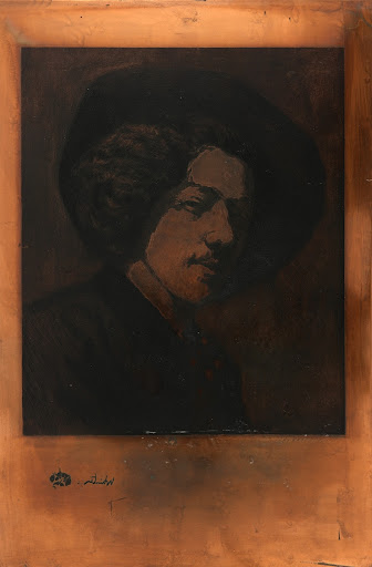 After Whistler's oil painting, Portrait of Himself