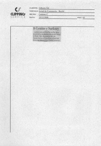 Documents from Gilberto Gil's Private Archive