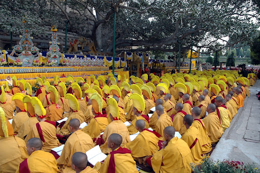 Monks Chanting Under the Bodhi Tree