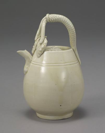 Ewer with Lobed Body, White Porcelain