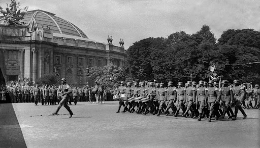 War 1939-1945. German troops parade on the Champs-Élysées. 9 July 1941.