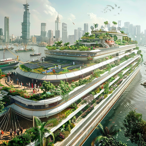 Repurposed liner offshore farms