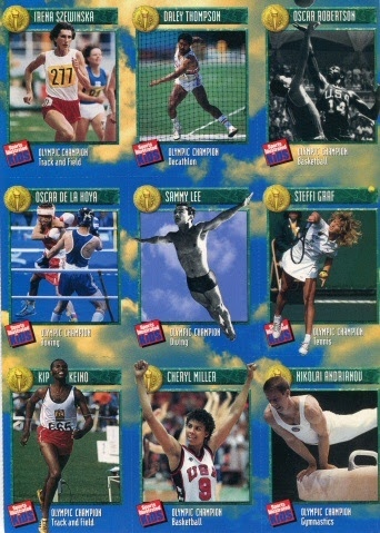 Collecting card:Olympic Champions: Irena Szewinska/Track and Field Daley Thompson/Decathlon Oscar Robertson/Baske