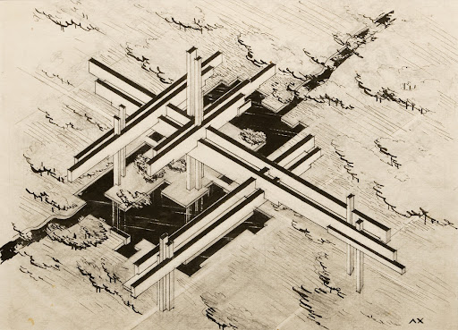 Sketch for a Futuristic City (on poles)