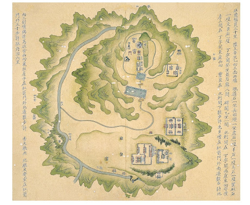 Pictorial Map of the Yeongweol District Depicting Tomb of King Danjong and Other Historic Remains Related with Him