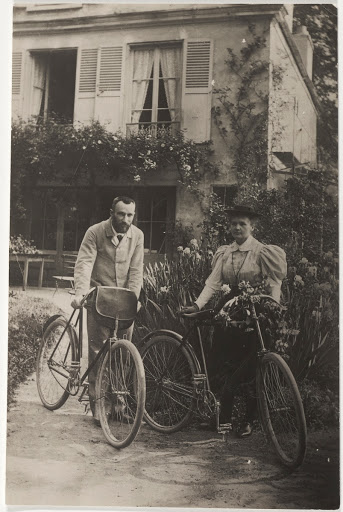 Pierre and Marie Curie in 1895, into the garden of the house of Pierre's parents in Sceaux
