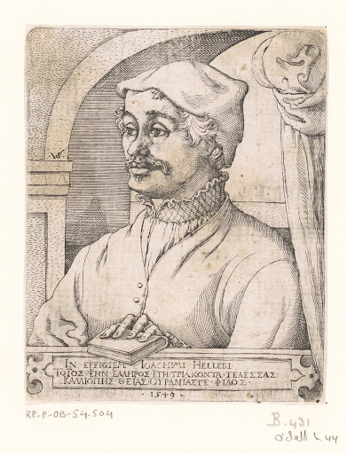 Portret van Joachim Heller met boek