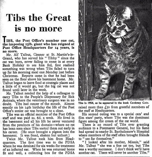 'Tibs the Great is no more'