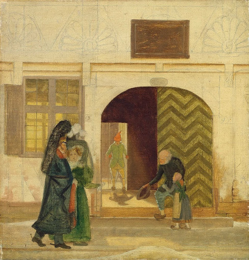 Outside the Odense poorhouse.