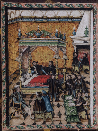 Testament of Alfonso I d'Este: the Duke on his deathbed