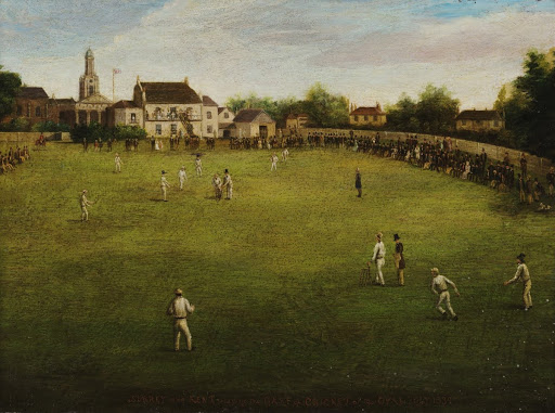 Surrey and Kent Playing the Game of Cricket at the Oval 1839