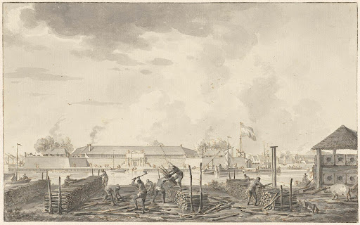 Het kasteel te Batavia, gezien vanaf de Houtkrap