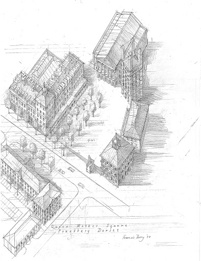 Early Sketch of Queen Mother Square Buildings 4