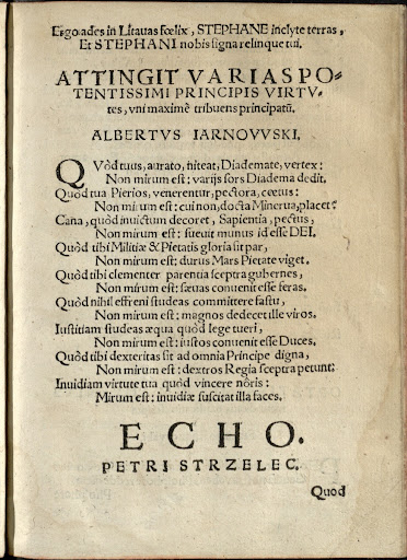 Greetings [...]. Poem "Echo"