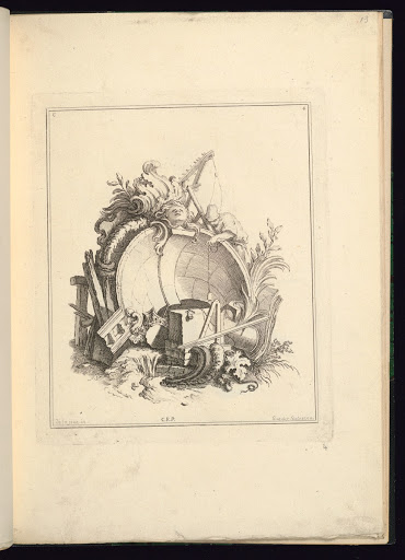 Design for a Cartouche Representing Architecture