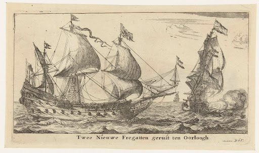 Twee Nederlandse fregatten