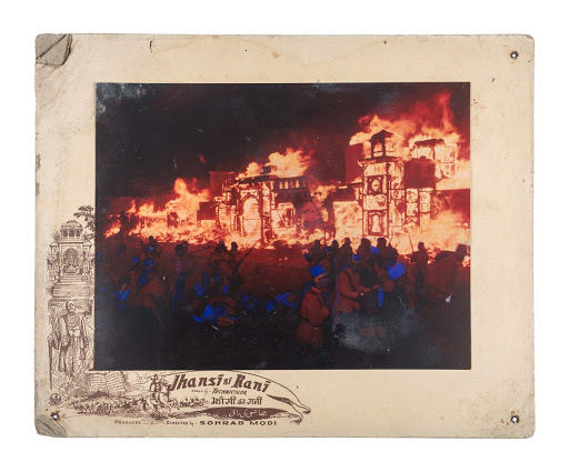 Photographic lobby card for the film 'Jhansi Ki Rani'