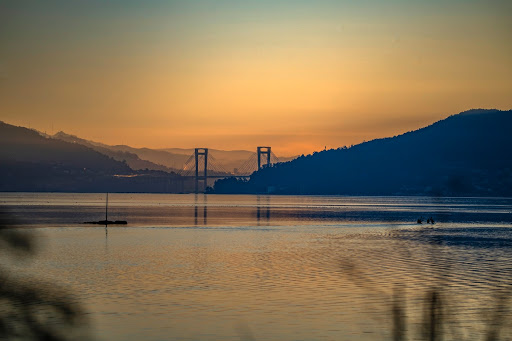 Ensenada de San Simón, in the Vigo estuary, and Rande bridge