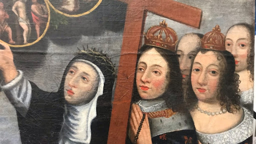 Saint Catherine of Siena and Saint Dominic receiving the rosary