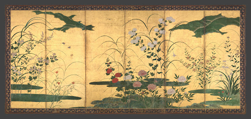 狩野派 四季花草図|Flowers and Grasses of the Four Seasons