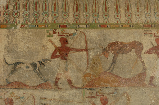 Wall decoration of man hunting