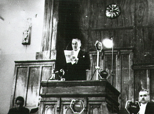 Mustafa Kemal Ataturk giving the opening speech of the Turkish Grand National Assembly