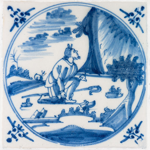 Tile with a biblical motif - Moses