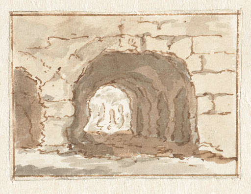 Romeinse muur met boog