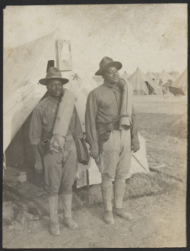 Two unidentified American soldiers, stateside