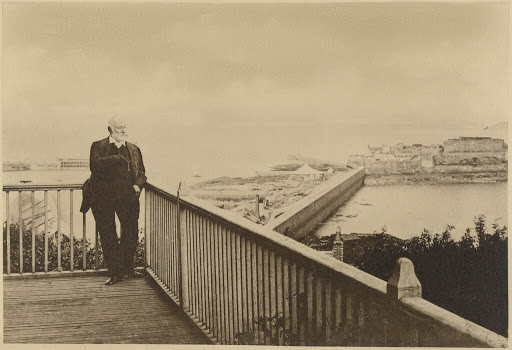 [Victor Hugo looking out over harbor]