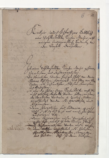 "Draft for a well-appointed church music" 5 of 6