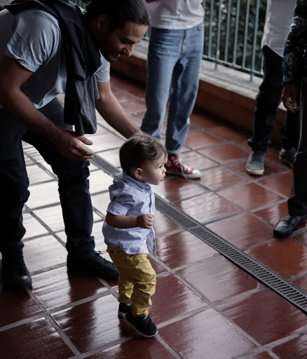 João Paulo Demasi e Nino durante intervalo do ensaio fotográfico para matéria sobre Gilberto Gil