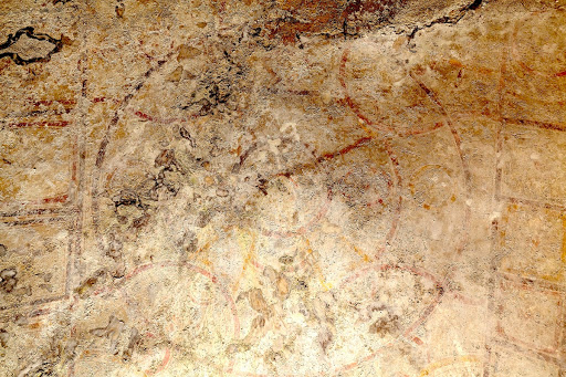 Painted vault. Lower level Catacombs of San Gennaro.