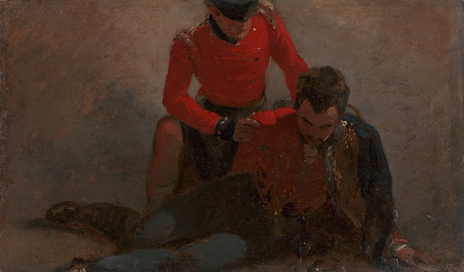 A 42nd Highlander Attending a General of the 7th Hussars, possibly Henry William Bayly, first earl of Uxbridge, later first Marquess of Anglesey: a study for 'The Battle of Waterloo'