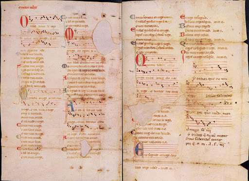 Parchment Vindel: manuscript of the cantigas de amigo by Martín Códax