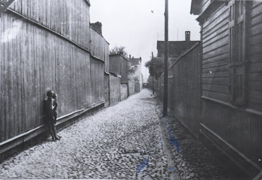 Wooden buildings in Bałuty, district of Łódź