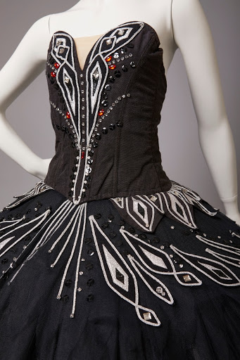 Detail of costume for Odile in Anne Woolliams' Swan Lake