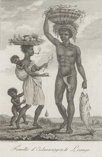 Tot slaaf gemaakte Afrikaanse familie uit Loango-Angola