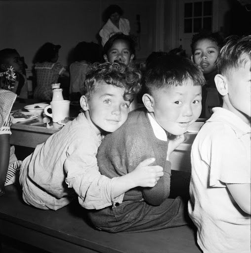 Lunch hour at the Raphael Weill Public School in San Francisco, California.