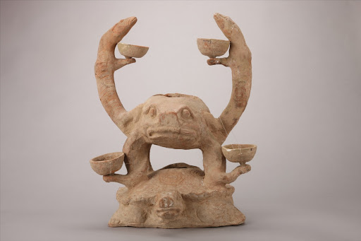 Pottery Tortoise Toad Lamp Holder