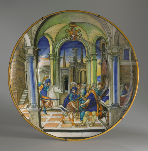 Istoriato plate - the saving of Rome by Camillus